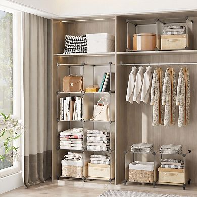 6 cubes Closet Organizer Stackable Cube Shelving for Bedroom