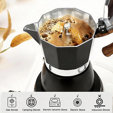 6 Cups 10 Oz Stovetop Espresso Maker Moka Pot Cuban Coffee Brewer