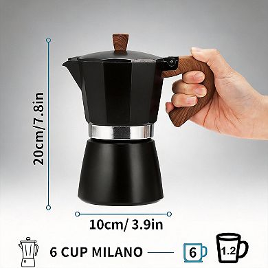 6 Cups 10 Oz Stovetop Espresso Maker Moka Pot Cuban Coffee Brewer