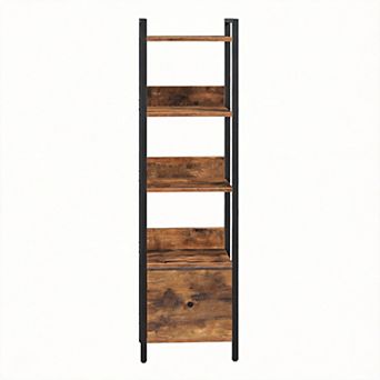 5 tier Bookshelf with Drawer Storage Organizer