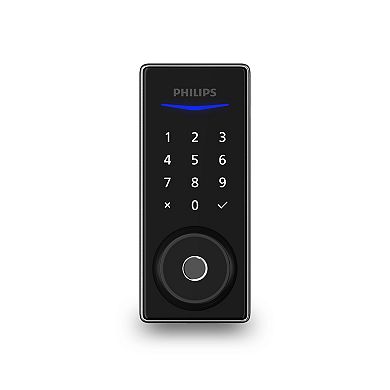 Philips Electronic Deadbolt with Lighted Keypad Touchscreen, Fingerprint Scanner and KEY access