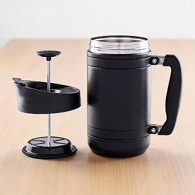 32 Fl.oz Double Wall Insulated Coffee Press with Bru-stop Spill-proof Lid