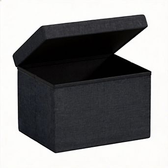 Foldable Linen Storage Ottoman Foot Rest for Home Office