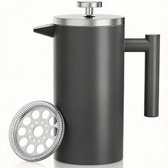 34 Oz 304 Stainless Steel French Press 4-Filter Travel Jar Rust-Free