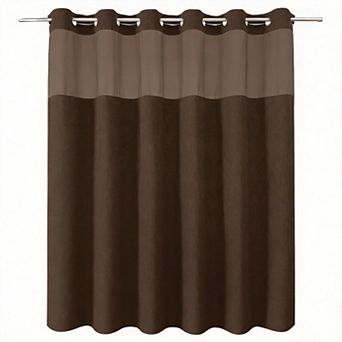 No Hooks Linen Shower Curtain Snap Liner Hotel Window Waterproof
