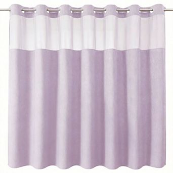 No Hooks Linen Shower Curtain Snap Liner Hotel Window Waterproof