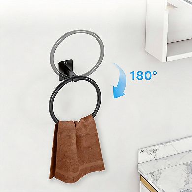 4pc Bath Set 24" Towel Bar Robe Hook Toilet Paper Holder