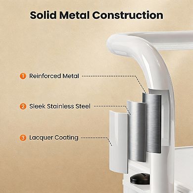4 Tier Mesh Rolling Cart with Handle Lockable Wheels Multifunctional Storage