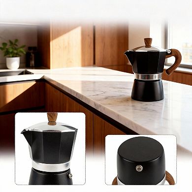 3 Cup 5 Oz Moka Pot Stovetop Espresso Maker