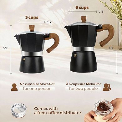 3 Cup 5 Oz Moka Pot Stovetop Espresso Maker