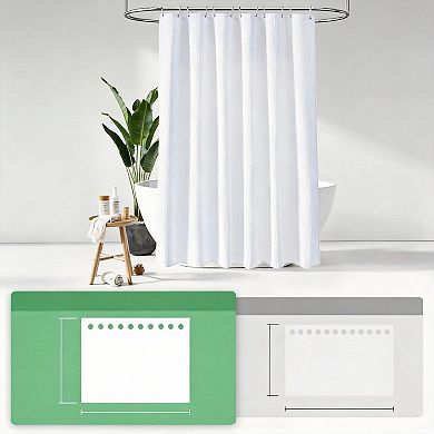 Waffle Weave Extra Long Shower Curtain Heavy Duty Hotel Cloth 12hooks