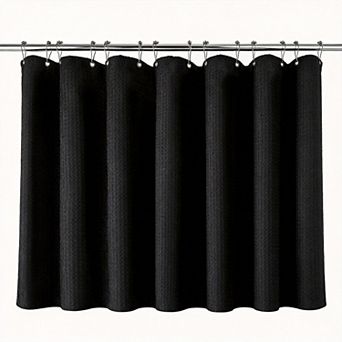 Waffle Weave Extra Long Shower Curtain Heavy Duty Hotel Cloth 12hooks
