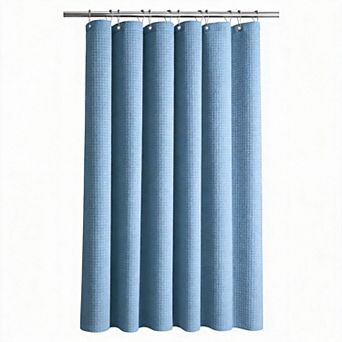 Waffle Weave Extra Long Shower Curtain Heavy Duty Hotel Cloth 12hooks