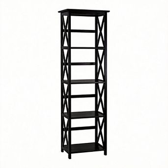 4 legs Five-tier wooden bookshelf