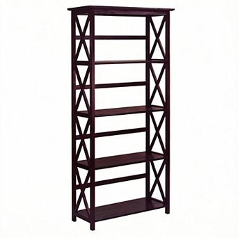 4 legs Five-tier wooden bookshelf