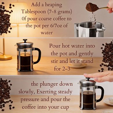 27 Oz 800 Ml Stainless Steel French Press Double Wall Insulated Coffee Tea Brewer