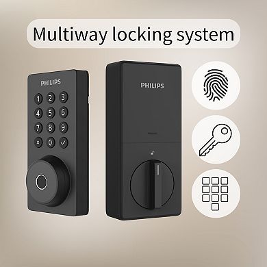 Philips Smart Wi-Fi Door Lock with Push Button Lighted Keypad and Lever Set