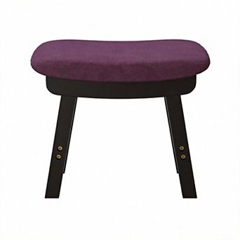 Compact Ottoman Wood Leg Footrest Multi-Use Seat