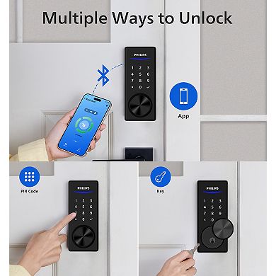 Philips Bluetooth Touchscreen Smart Deadbolt with Wi-Fi Bridge & Handle