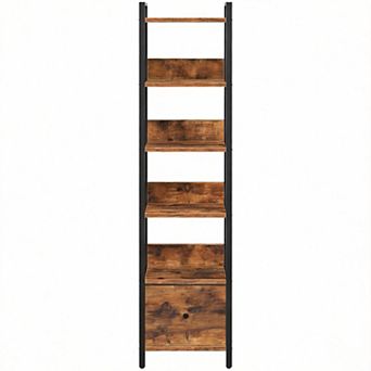 6 tier Bookshelf with Drawer Multipurpose Storage Unit