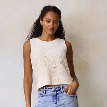 Women's LC Lauren Conrad Crochet Sweater Tank Top