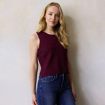 Women's LC Lauren Conrad Crochet Sweater Tank Top
