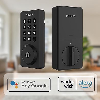 Philips Smart Wi-Fi Door Lock with Push Button Lighted Keypad and Handle Set
