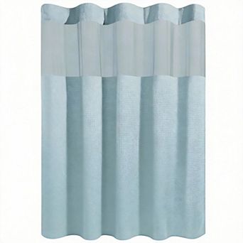 Long Waffle Shower Curtain with Liner Heavy Duty 230gsm Polyester