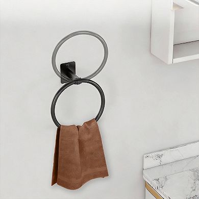 4pc Bathroom Set 16" Towel Bar Robe Hook Toilet Paper Holder