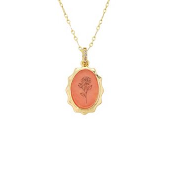 Love This Life® 14k Gold Flash Plated Dyed Agate & Cubic Zirconia Pendant Necklace