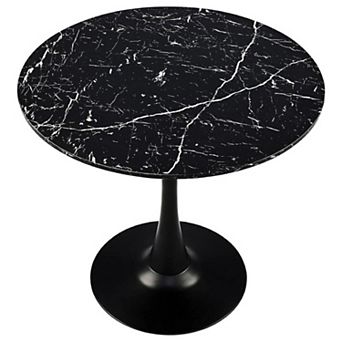 Round Faux Marble Dining Table