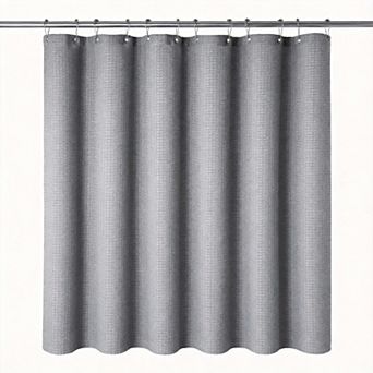 12 hooks Waffle Weave Fabric Shower Curtain Heavy Duty Hotel Luxury Weighted Hooks