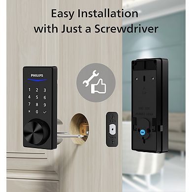 Philips Bluetooth Touchscreen Smart Deadbolt with Wi-Fi Bridge & Square Zinc Lever
