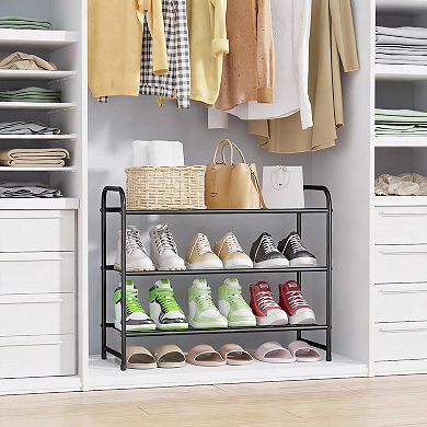 Shoe Rack Stainless Steel Organizer Sturdy Free Standing 3 Tier