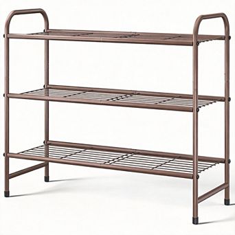 Shoe Rack Stainless Steel Organizer Sturdy Free Standing 3 tier