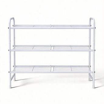 Shoe Rack Stainless Steel Organizer Sturdy Free Standing 3 tier