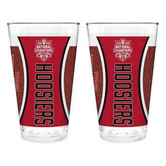 NCAA 2025 Football Championship Indiana Hoosiers 2 pc Game Ball Pint Set