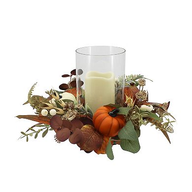 Celebrate Together™ Fall Hurricane Pumpkin Botanical LED Candle Table Decor