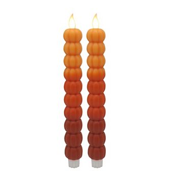 Celebrate Together™ Fall Set of 2 Ombre Pumpkin LED Taper Candles