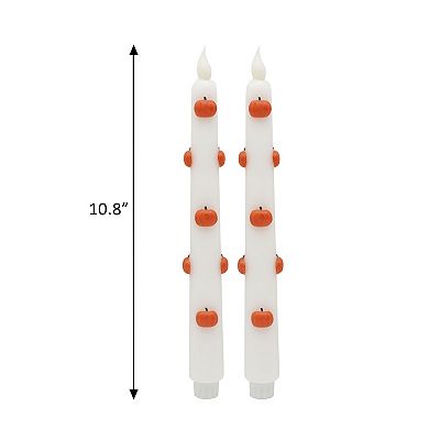 Celebrate Together™ Fall Set of 2 Pumpkin LED Taper Candles