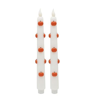Celebrate Together™ Fall Set of 2 Pumpkin LED Taper Candles