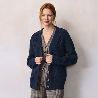 Women's LC Lauren Conrad Cabled Sweater Cardigan