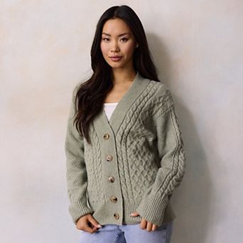 Women's LC Lauren Conrad Cabled Sweater Cardigan