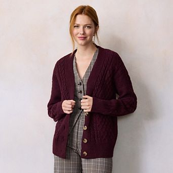 Women's LC Lauren Conrad Cabled Sweater Cardigan