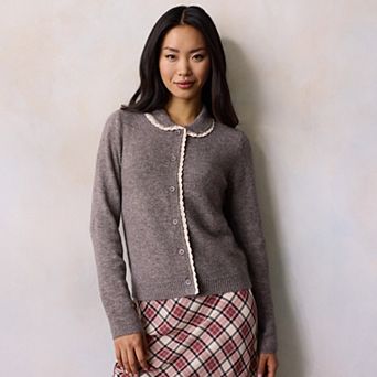 Women's LC Lauren Conrad Lace Trim Sweater Cardigan