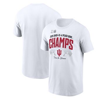 Men's White Indiana Hoosiers College Football Playoff 2026 Peach Bowl Champions Locker Room T-Shirt