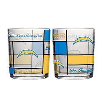 Logo Brands Los Angeles Chargers 12oz. Quilted Stained Two-Pack Rocks Glass Set