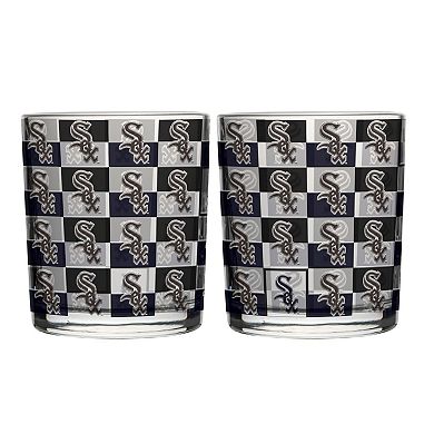 Logo Brands Chicago White Sox Two-Pack 12oz. Gridiron Stained Rocks Glass Set
