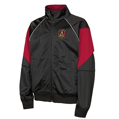 Youth Outerstuff Black/Red Atlanta United FC Color Blocked Full-Zip Track Jacket