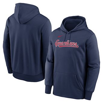 Men's Nike Navy Cleveland Guardians Primary Wordmark Therma Hoodie